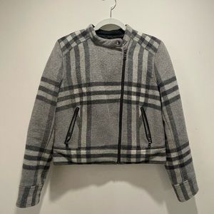 Gray Plaid Moto Jacket